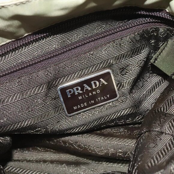 PRADA Tote Bag Nylon Beige Auth EC618 - Picture 10 of 16